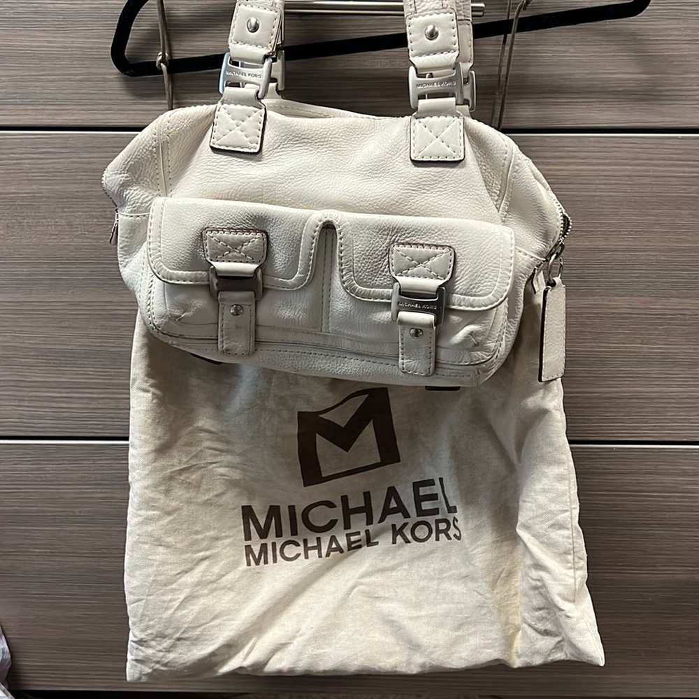 Michael Kors white handbag with dust bag